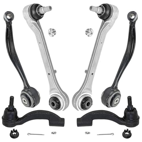 Image of Detroit Axle - AWD Front End Suspension Kit for 2013-2019 Cadillac ATS, 2 Lower Rearward Control Arms with Ball Joint 2 Lower Forward Control Arms 2 Outer Tie Rods 2014 2015 2016 2017 2018 Replacement