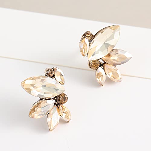 Sparkly Rhinestone Drop Earring Dainty Faux Crystal Earring Studs for Women Wedding Prom Party4