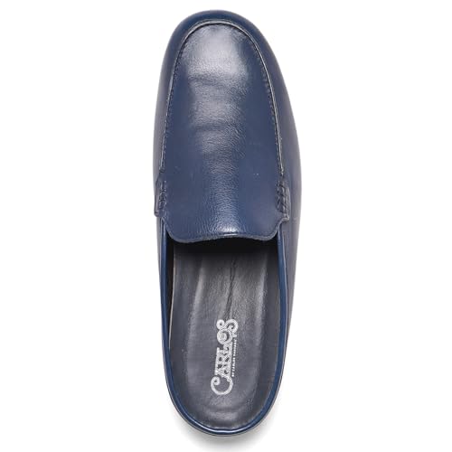 Carlos Santana Planeo Slides for Men | Leather Footbed | Rubber Outsole4