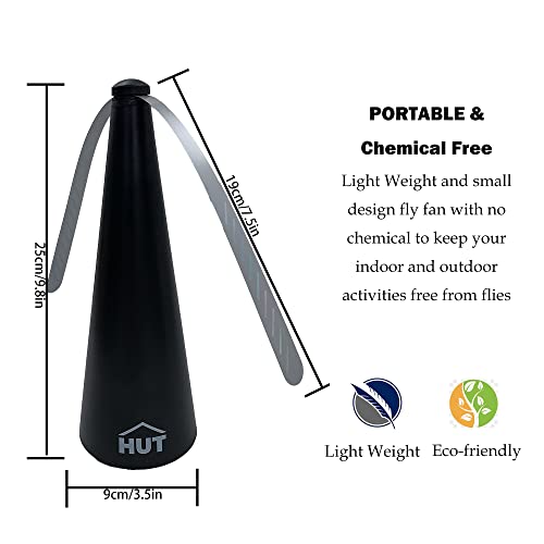 Hut-Fly Fan For Table, Portable Fan For Outdoor Indoor, Restaurant Patio Fly Fan, Battery Usb Fan, Keep Flies Away, Black (4 Pack) #TOP2