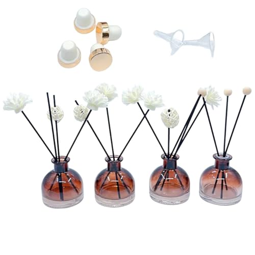 Set de 4 frascos difusores de vidrio recargables 100ml