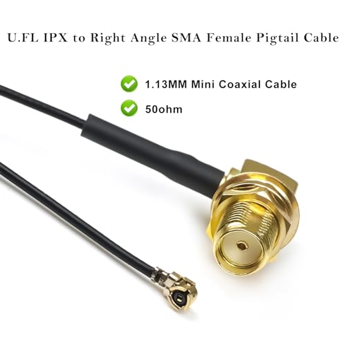 5PCS Cable coaxial IPX U.FL a SMA hembra, 15 cm miniatura 5