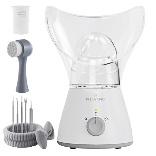 Bella Ciao 11-Piece Facial Steamer Set – Portable Face Steamer for Deep Cleaning, Hydration & Pore Care – Skincare Beauty Tool Kit for Women & Teens – Spa Gift for Home, Travel & Self-Care Routine