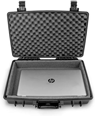 CASEMATIX Waterproof 15.6 inch Laptop Hard Case - Crushproof Hard Laptop Case Compatible with Acer Nitro 5 Gaming Laptop, HP Pavillion 360, Envy x360, Chromebook 14, Lenovo Flex 14 and More, Case Only