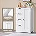 Yaheetech Wooden Floor Cabinet, Side Storage Organizer with 4 Drawers and 1 Cupboard, Freestanding Entryway Storage Unit Console Table, Bathroom Furniture Home Decor, White