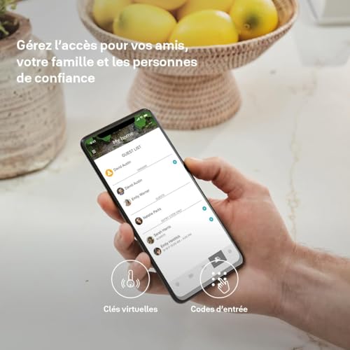 Serrure connectée Linus clavier à code Yale noir compatible application Yale Home - 6