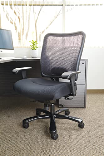 Space Seating 75 Series Air Grid Big And Tall Deluxe Ergonomic Office Chair With Thick Padded Seat And 400 Lb. Limit, Black #TOP3
