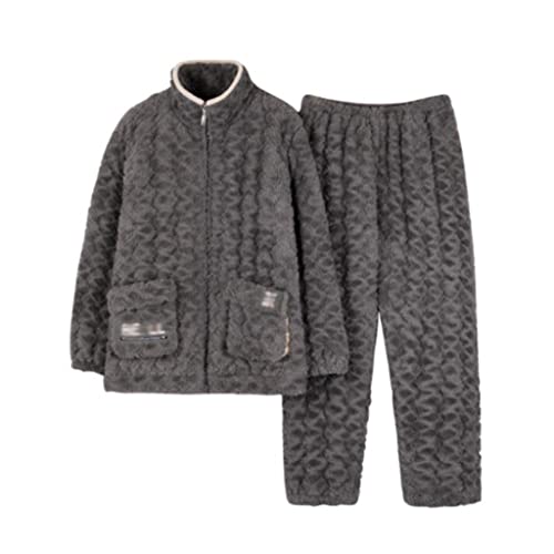 Costume de nuit hiver homme contre le froid velours matelasse trois couches