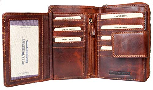 Spacious Large RFID Leather Wallet Bull Burry Whole Made of a Strong Genuine Cowhide3