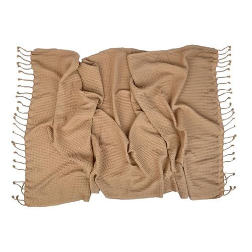 Image of Waffle Bath Towel(Parent) (Biscuit, Pack of 1)