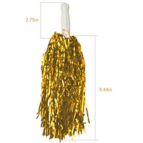 Image of baotongle 12 PCS Cheerleading Squad Spirited Fun Poms Pompoms Cheer Costume Accessory for Party Dance Sports