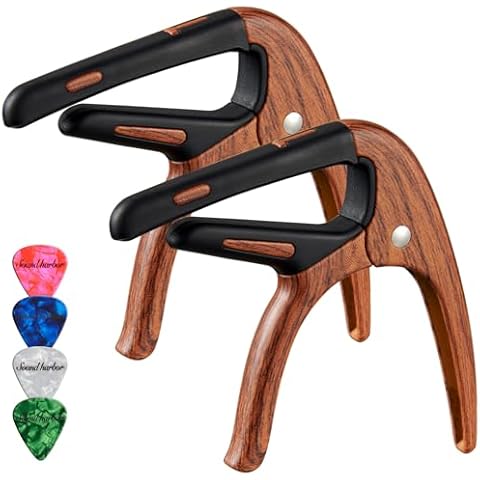 Guitar Capo for Acoustic and Electric 6 String Guitars (2 Pack Roswood Capo) Cover