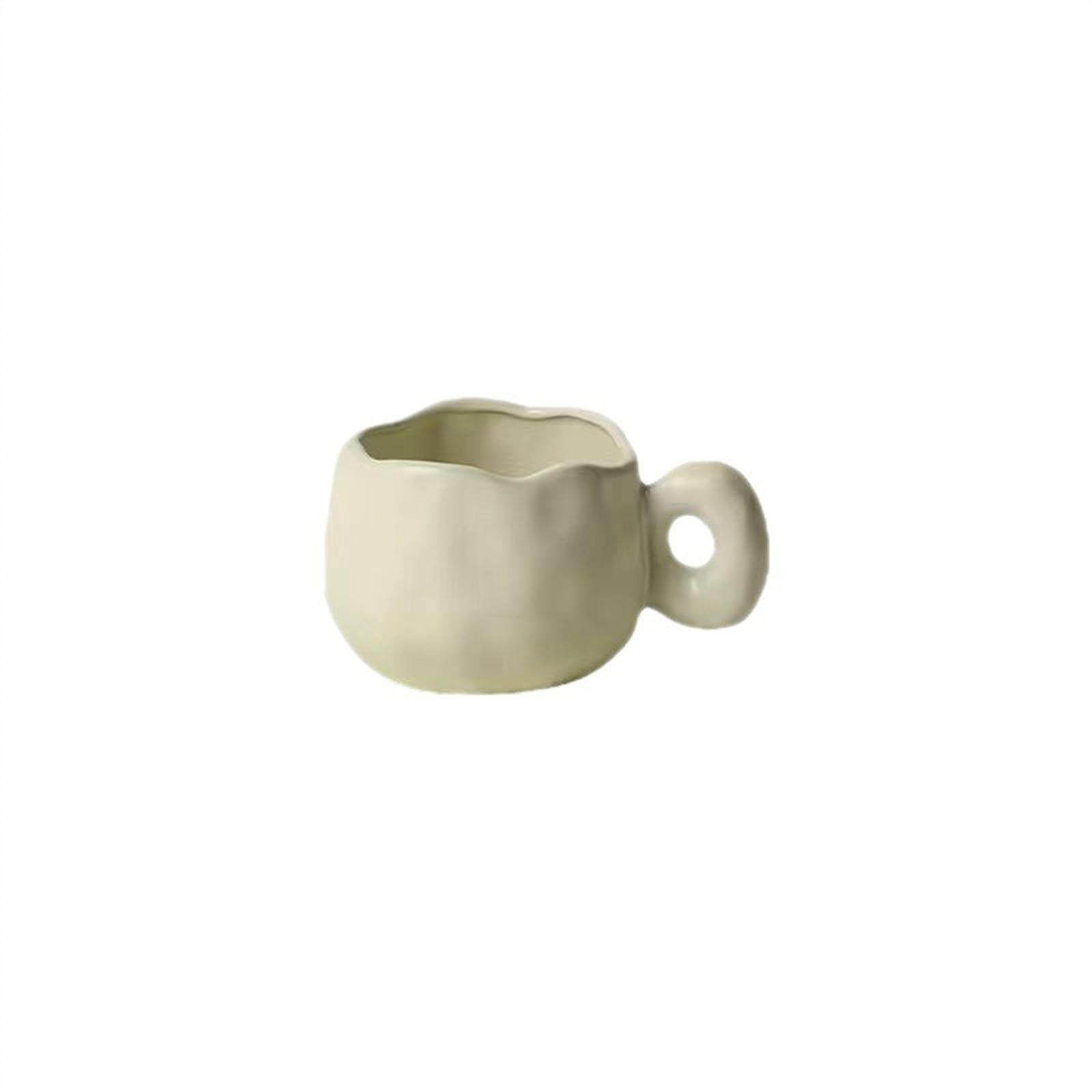 HABITZ Keramik-Kaffeetasse, Teetasse und Untertasse, Set, Keramik-Teetasse, Milchbecher, Tassen for Büro und Zuhause, großer Griff, heißes und kaltes Trinken (Color : M, Size : 330ml)