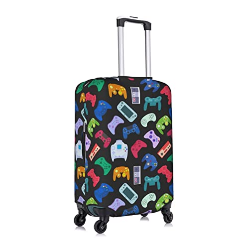 Travel Luggage Cover (ONLY COVER) - Video Game Weapon Controller Pattern, Baggage Suitcase Protector Fits 18-32 Inch with Zipper Dustproof Washable Elastic for Teen Boys Girls Men Women3