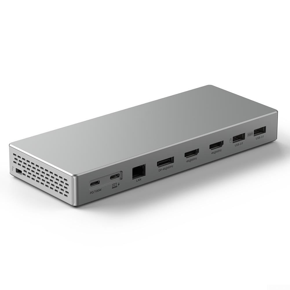 Base Docking 4K 60Hz 4 Pantallas Aleación Aluminio