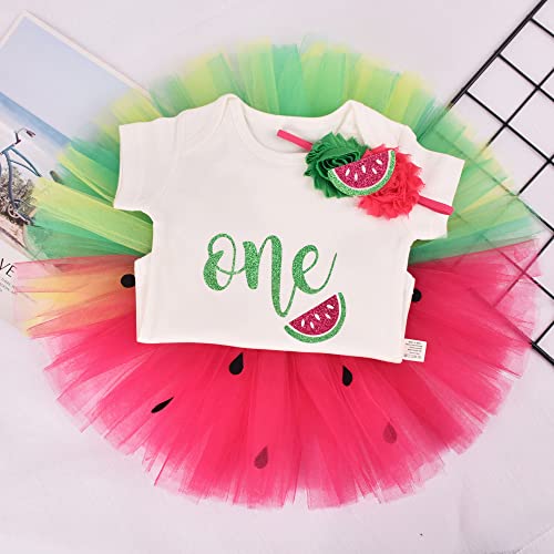 Baby Girls Strawberry Pineapple Peach Watermelon 1st Birthday Tutu Outfit Cotton Romper+Tutu Skirt+Headband Fruit Cake Smash4