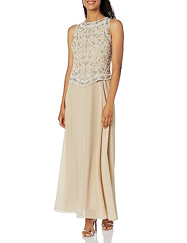 J Kara Women's Embellished Top Mock 2 Piece Dress with Scarf3