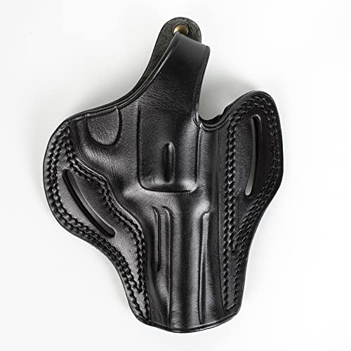 Charter Arms Mag Pug 4.2 inch 357 Magnum Revolver OWB Leather Gun Holster (Black)