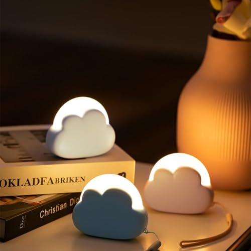 Adiwo LED Nachtlicht, Dimmbar Kinder Nachtlicht Wiederaufladbares Wolkenform Nachtlicht Baby für Schlafzimmer USB Aufladbar Mobile Led Nachtlichtlampe für Kinder als Geschenk zum Einschlafen Weiß