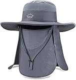 BROTOU Sun Cap Fishing Hats, UPF 50+ Wide Brim Outdoor Protection Hat, Sun Hat with Face & Neck Flap...