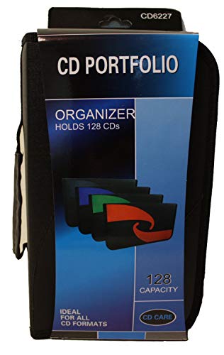 PrimeTrendz 128 Capacity CD Storage Wallet Case Organizer - Ideal for All CD Formats - CD Portfolio - Multicolor