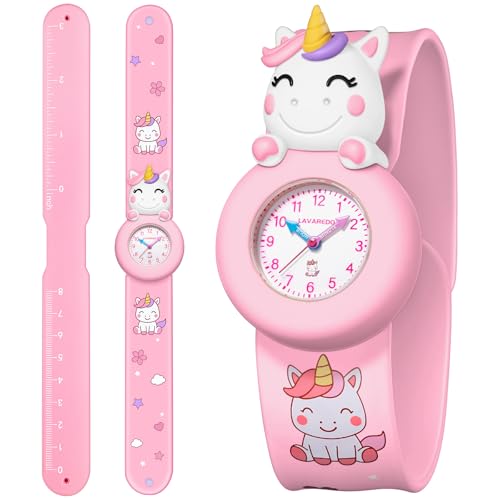 VTAIGE Slap Kids Watches Girls Unicorn Quick Clouser Release Girls Watch Toddler Silicone Wrist Watches Analogue Learning Time Teacher