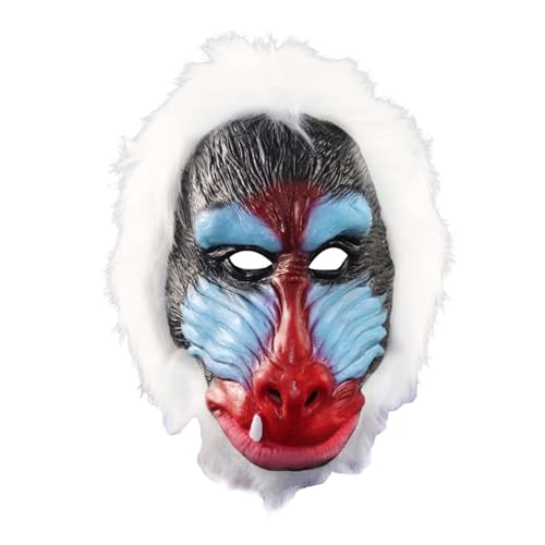YIZITU Máscara De Cabeza De Chimpancé De Látex Transpirable Máscara De Mono De Realista para Cosplay Fiestas Temáticas De Halloween Disfraz De Primate Realista Cubierta Facial