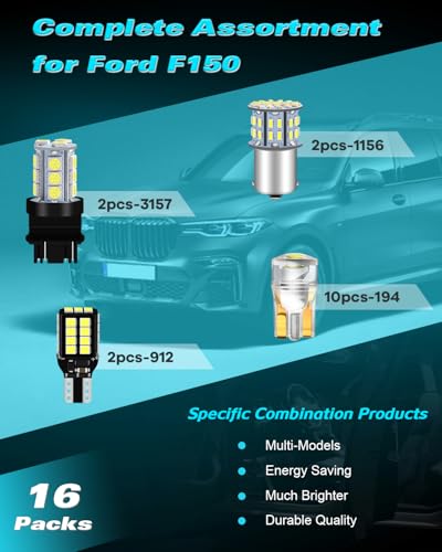 Kit de 16 luces LED interiores para Ford F150 12V blancas miniatura 4