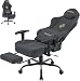 Submi Cadeira Gaming-Stuhl, ergonomischer Gaming-Stuhl, gepolsterter Bürostuhl, PC, Gaming-Stuhl für Erwachsene, mit Fußstütze, Gaming-Stuhl für Erwachsene mit Lendenwirbelstütze, 150 kg (Dunkelgrau)