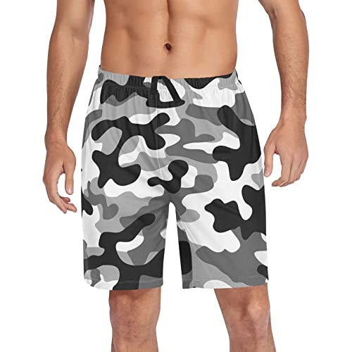Camouflage Pajama Shorts For Men Pj Bottoms With Pockets Soft Sleep Shorts Comfy Shorts For Beach #TOP18