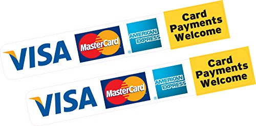 Lot de 2 autocollants en vinyle pour cartes de crédit Visa MasterCard AMEX