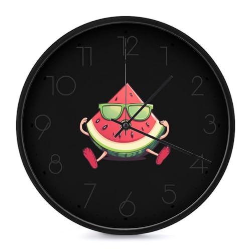 Watermelon Summer Melon with Glasses Wall Clock 10 Inch Silent