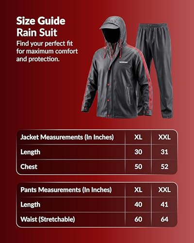 Image of Destinio Rain Coat for Men Waterproof with Hood, Thick Polyester, Leak Proof, Premium Zipper, Raincoat for Bike Riding, Double Layer Rain Suit for Riders, Rainwear Set