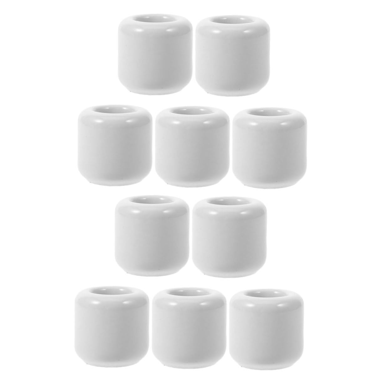 Cabilock 10pcs Ceramic Prayer Candle Holders Elegant Round Candlestick Home Decor Travel and Ceremonies Creates Serene Ambiance for Weddings and Holidays