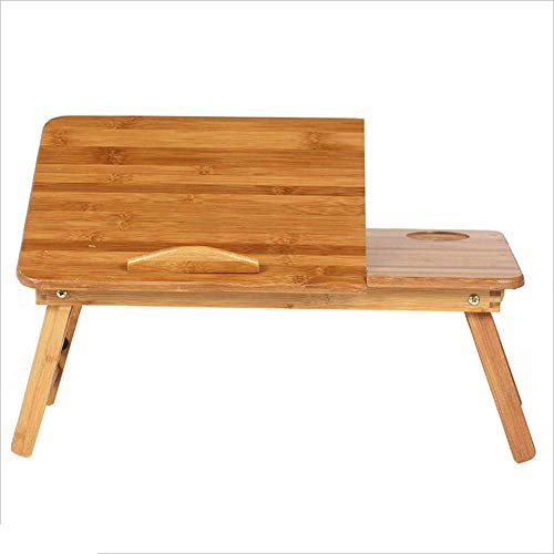 Tragbarer Betttisch Faltbarer Laptop-Schreibtisch Bambus-Computer-Desktop Höhen- Und Winkelfach Holzfarbe, 2 Größen (Größe: Klein)