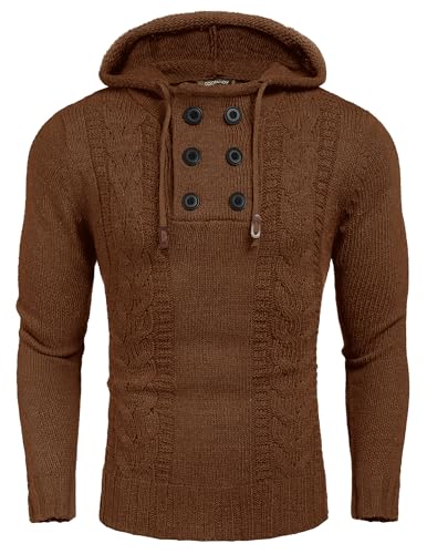 Pull à capuche tricoté COOFANDY pour vos sorties casual