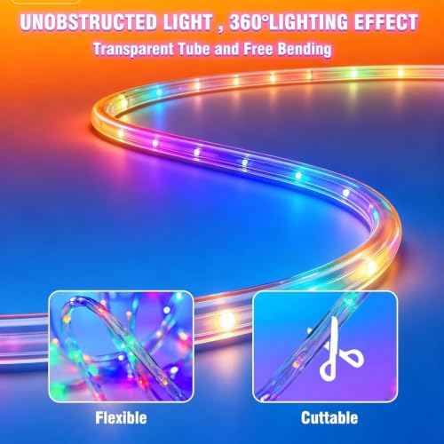 Image of RGB Neon Strip Lights, 12FT Waterproof for Patio & Christmas