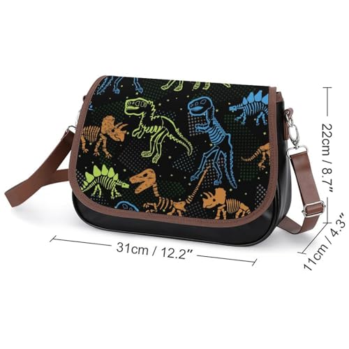 Women's Handbags Dinosaurs Skeleton Spacious Multi-Pocket Shoulder Bags Outdoor Hook-and-Loop Crossbody Bags2
