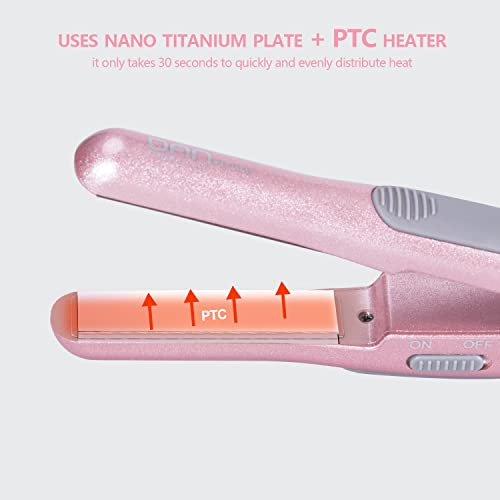 Dan Technology Flat Iron Blow Dryer Set, Travel Hair Dryer And Small Flat Irons With Travel Case, Concentrator Nozzle & Eu Plug Adapter, Dual Voltage & Folding Handle, Pro Hair Dryer Set… #TOP4