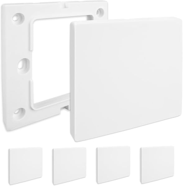 6 Pièces Plaques Murales Vierges, 8.6 X 9 cm Cache Prise Trou Murale Compteur Electrique, Cache Prise Murale, en Plastique, ÉPais et Durables, pour Prises Ou Interrupteurs Inutilisés (Blanc) - 1