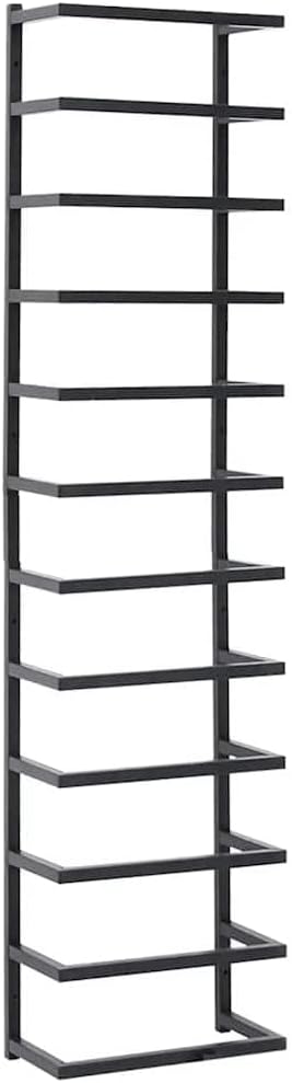 vidaXL Wall-Mounted Steel Towel Rack - Sturdy and Stable Towel Holder with Sleek Black Finish - Requires Assembly - Size: 9.4"x4.7"x37.8"