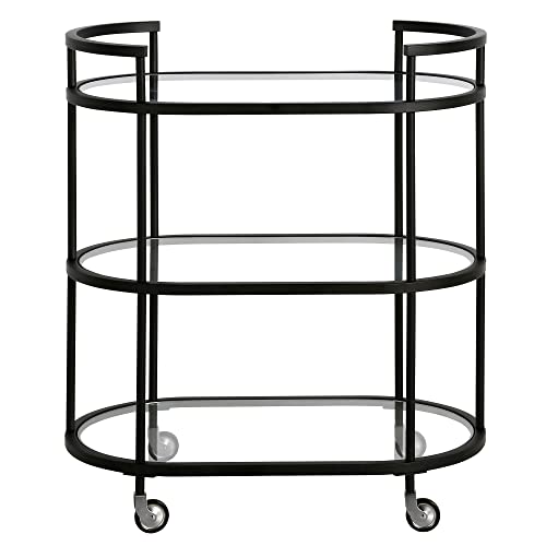 Henn&Hart 30" Wide Oval Bar Cart In Blackened Bronze, Bar Carts For The Home #TOP4
