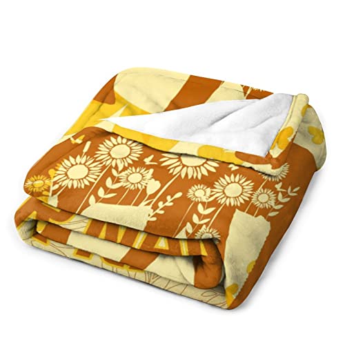 Custom Elephant Throw Blanket for Teen - 50x60 Inches Throw Size - Soft Fluffy Cozy Blankets Gift - Yellow Novelty Blanket Throws for Living Room Decorative
