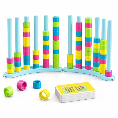 iuuoi Color Matching Challenge Game 2 Pack – Fast Pattern Color Sorting & Stacking Toys, Fun...