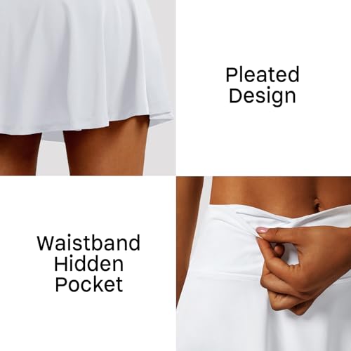 Image of Women's High Waist Pleated Tennis Skirt with 4 Pockets Lightweight Athletic Golf Skorts Skirts for Running Workout