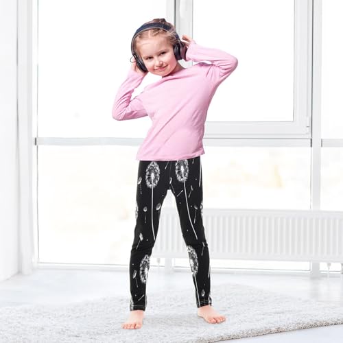 Toddler Girls Leggings Printed Yoga Pants Leggings White Dandelion for Kids4