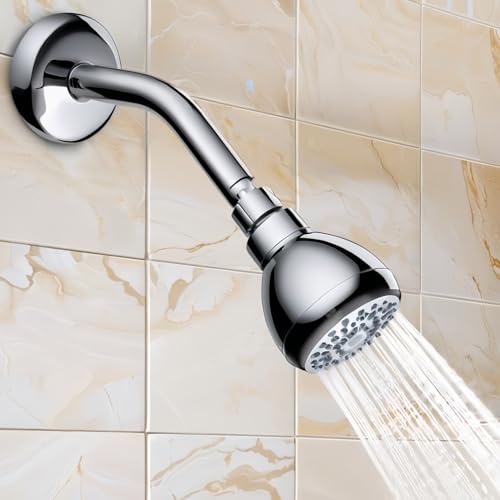 High Pressure Shower Head 3\" Chrome - 360° Rotating Self-Cleaning Jets, Water Saving Flow Optimizer, Easy Install & Rustproof ABS, Spa Rainfall Spray for Adults/Elderly - Thumbnail 2