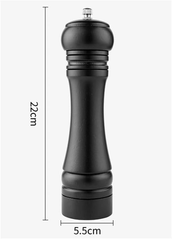 8-inch Black and White PU Baking Paint Pepper Grinder Kitchen Home Black Pepper Grinder Seasoning Bottle(D)