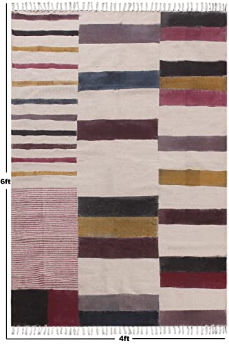 Tapis bohème imprimé à la main facile à laver pour salon - 4