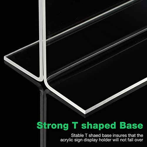 24 Pack Acrylic Clear Plastic Poster Menu Sign Holder Double Sided T Shape Table Top Display Stand Acrylic Frame For Wedding Home Office Restaurant Hotel(5 X 7 Inch) #TOP3